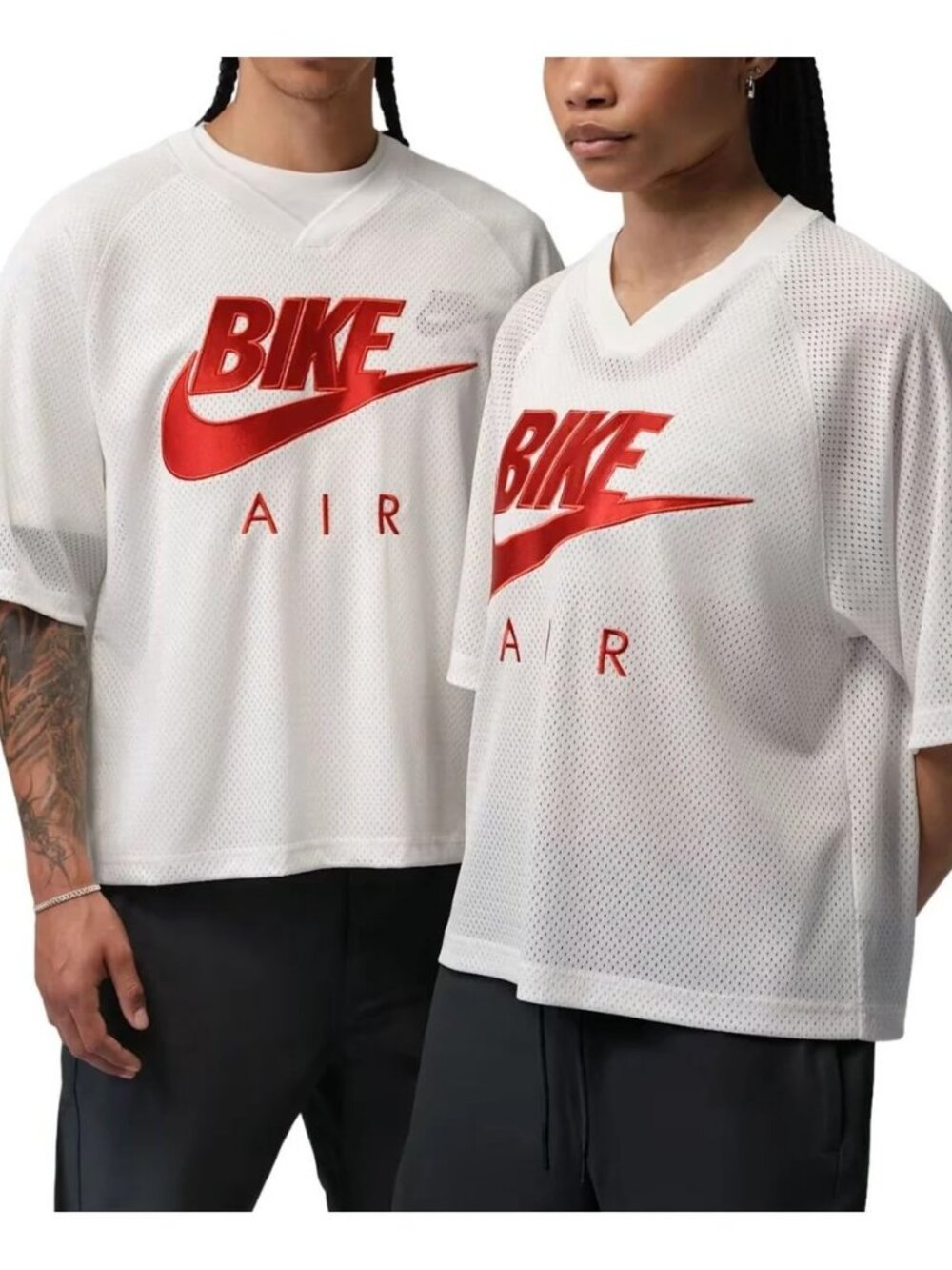 Jordan BIKE AIR x Nigel Sylvester Jersey. Sail with Red 'BIKE AIR' Logo. Medium